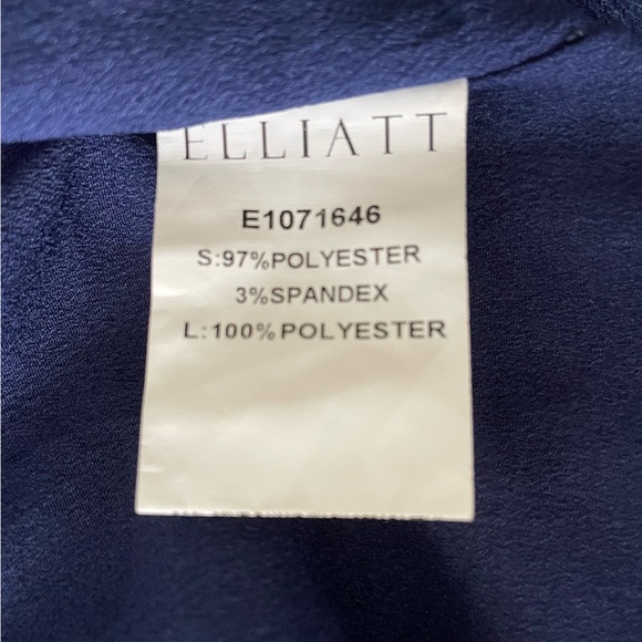 ELLIATT Camo Asymmetrical Satin Halter Dress in Navy Size Medium - Picture 7 of 8